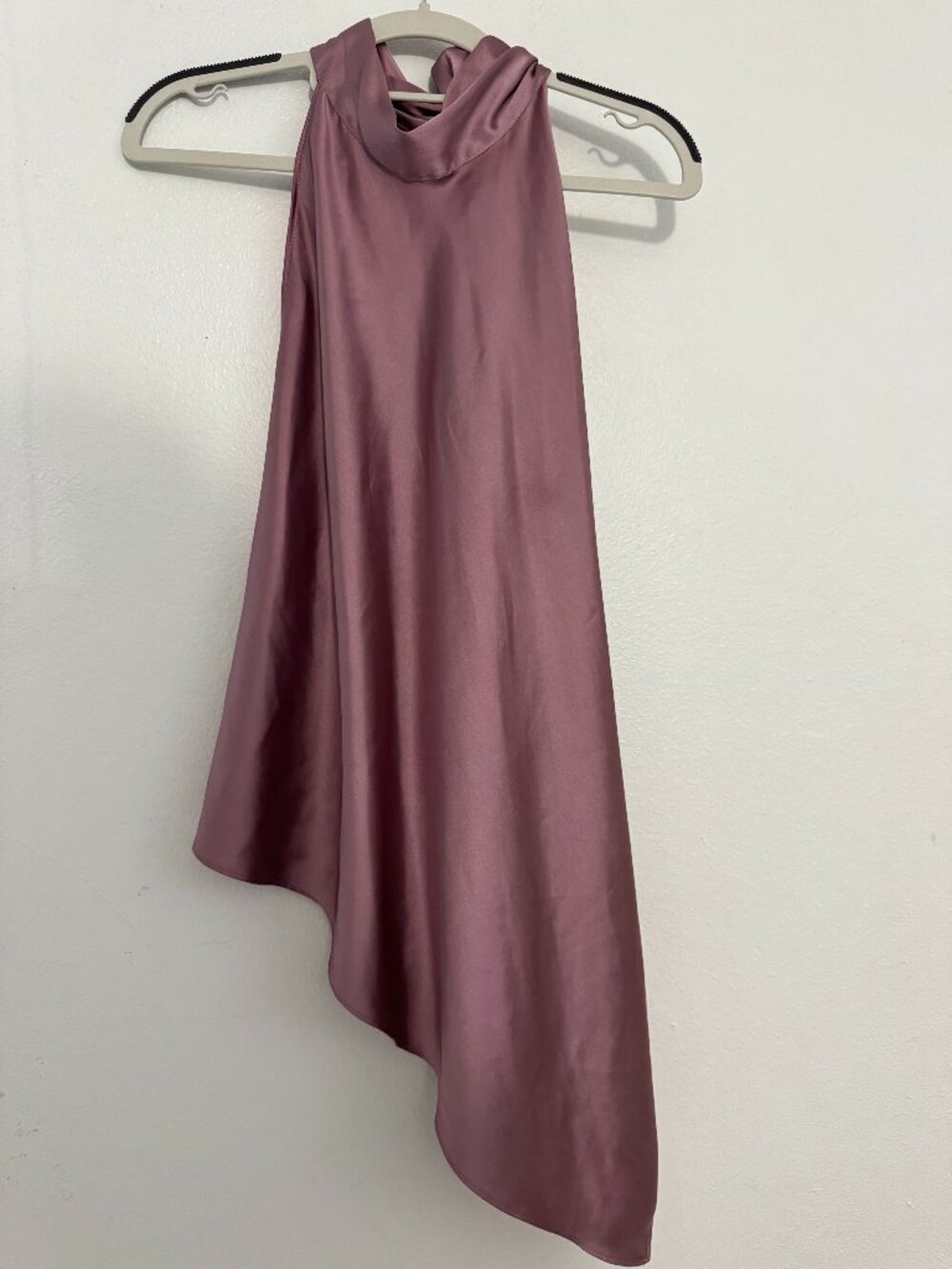 Zara Satin Halter Top Pale Pink Asymmetric Scarf Tie XXL